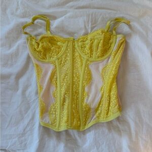 Urban Outfitters Yellow and Pink Corset